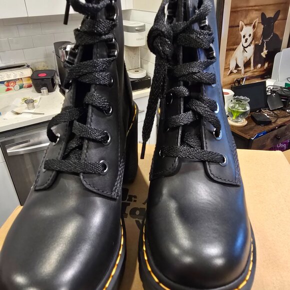 Dr. Martens Womens JESY Black Leather Ankle Boots Shoes US size 7 Air Wair NEW - Picture 8 of 15